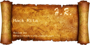 Hack Rita névjegykártya