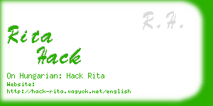 rita hack business card